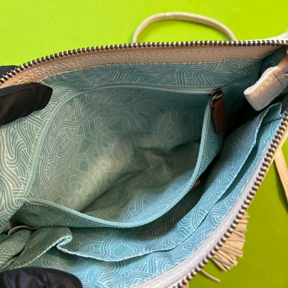The Sak Boho Preppy White Tassel Western Native Crossbody Side Purse Bag - Picture 3 of 8
